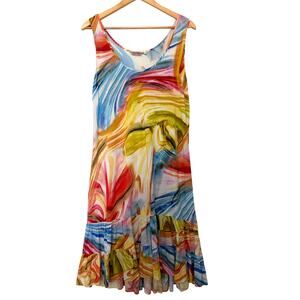 Jams World Hawaii Watercolor High-low Tank Midi Dress Size XL Lagenlook